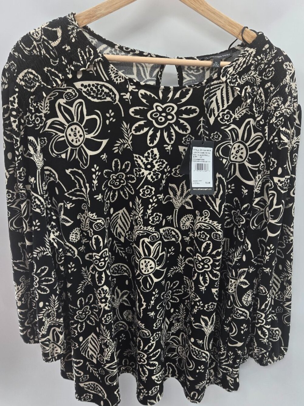 Adrianna Papell Plus Size Floral Peasant Top Blouse 3x NWT
